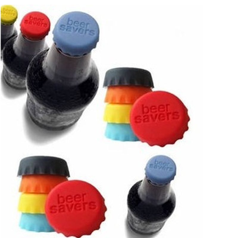 Conception personnalisée logo débossé rond Silicone bière bouteille d\'épargne