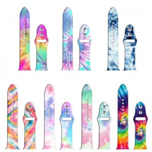 Bands de sangle de montre en silicone en caoutchouc en caoutchouc à imprimé molle personnalisés pour Apple Iwatch